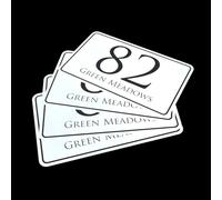 K Smart Sign Personalised Printed Wheelie Bin Number Stickers with number and road Name - A6 Vinyl Waste Container Decals - set of 4