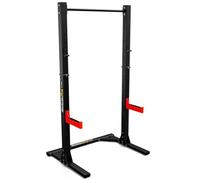 K-Sport Solid Power Squat & Pull Up Bar Rack | Free Standing Commercial Spec 350kg Max Load Heavy Duty Steel Frame with Adjustable Barbell Rack J Hooks & Safety Bars | Home Gym | EU Made