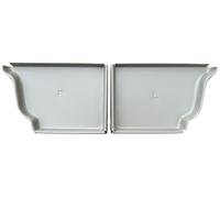 K-Style Aluminum Rain Gutter End Caps (sold as pair, 1 left and 1 right) (Clay, 5 inch)