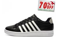 K Swiss Court Tiebreak II Mens Trainers Classic Casual Leather Sneakers Black