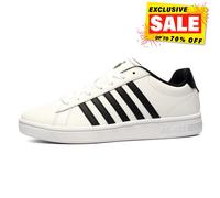 K-Swiss Court Tiebreak Leather Men's | Court Shoes | White / Black / White | UK Size 7