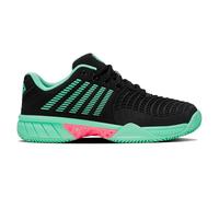 K-Swiss Women's Express Light 3 Clay Tennis Shoe, Black/Neon Mint/Neon Pastel Pink, 6 UK