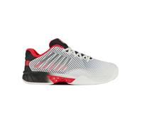 K-Swiss Men's Hypercourt Express 2 Tennis Shoe, Bright White/Stretch Limo/High Risk Red, 11 UK