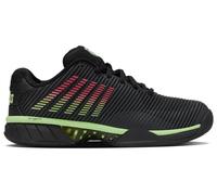 K-Swiss Men's Hypercourt Express 2 Tennis Shoe, Black/Soft Neon Green/Neon Lava, 12 Wide