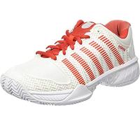 K-Swiss Performance Women's KS TFW Bigshot Light 3 Tennis Shoes, White (White/Fiesta 01), 5.5 (39 EU)