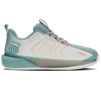 K-Swiss Performance Women's ULTRASHOT 3 Tennis Shoe, Blanc/Nile Blue/Desert Flower, 5.5 UK