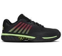 K-Swiss Tennis Men's Hypercourt Express 2 Hb Tennis Shoe, Black/Soft Neon Green/Neon Lav, 8 UK