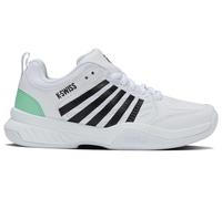 K-Swiss Tennis Women's Court Express 2 Carpet Tennis Shoe, White/Neon Mint/Black, 5.5 UK