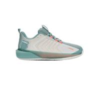 K-Swiss Performance Women's ULTRASHOT 3 Tennis Shoe, Blanc/Nile Blue/Desert Flower, 10 UK