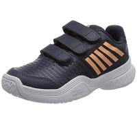 K-Swiss Unisex Children's Court Express Strap Omni Tennis Shoes, Graystone Peach Nectar White, 1.5 UK