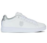 K-Swiss for man. 09441 Court Shield II leather shoes white, silver (38), Flat, Laces, Casual