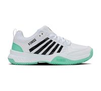 K-Swiss Women's Court Express 2 Clay Tennis Shoe, White/Neon Mint/Black, 9 UK