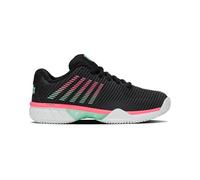 K-Swiss Tennis Women's Hypercourt 2 Express Hb Tennis Shoes, Black/White/Neon Mint, 3.5
