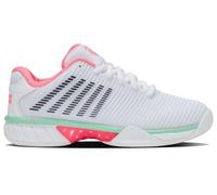 K-Swiss Women's Hypercourt Express 2 Carpet Tennis Shoe, White/Neon Pastel Pink/Black, 8 UK