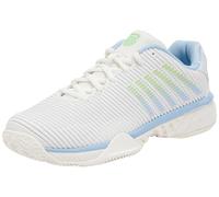 K-Swiss Women's Hypercourt Express 2 Tennis Shoe, Lucent White/Dutch Canal/Paradise Green, 7.5 UK