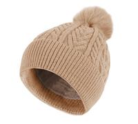 K.tchard Winter Hats for Women Bobble Hat Warm Double Layer Fleece Line Beanie for Men Thermal with Pom Pom Hat Comfortable Knitted Cap Ladies Khaki