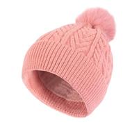 K.tchard Winter Hats for Women Bobble Hat Warm Double Layer Fleece Line Beanie for Men Thermal with Pom Pom Hat Comfortable Knitted Cap Ladies Pink