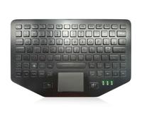 K-TEK-A285TP-FN-BL-ML-BT-DWP Stainless Steel Industrial Keyboard with Touchpad, IP65 Waterproof Vandal Proof, Top Panel Mount, 92 Keys with Function Row Backlight USB, Industrial, Mining, Medical