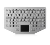 K-TEK-A285TP-FN-BL-ML-DWP Stainless Steel Industrial Keyboard with Touchpad, IP65 Waterproof Vandal Proof, Top Panel Mount, 92 Keys with Function Row Backlight USB, Industrial, Mining, Medical
