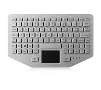 K-TEK-A285TP-FN-ML-DWP Stainless Steel Industrial Keyboard with Touchpad, IP65 Waterproof Vandal Proof, Top Panel Mount, 92 Keys with Function Row USB, for Harsh Outdoor, Industrial, Mining, Medical