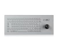 K-TEK-A361-JS-FN-DT-DWP Stainless Steel Industrial Keyboard with Joystick, IP68 Waterproof Vandal Proof, Desktop Mount, 86 Keys with Function Row USB, for Harsh Outdoor, Industrial, Mining, Medical