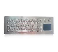 K-TEK-A361TP-BL-DWP Stainless Steel Industrial Keyboard with Touchpad, IP65 Waterproof Vandal Proof, Top Panel Mount, 70 Keys with Backlight USB, for Harsh Outdoor, Industrial, Mining, Medical