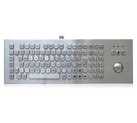 K-TEK-A420-OTB-KP-FN-DT-DWP Stainless Steel Industrial Keyboard with Optical Trackball, IP68 Waterproof Vandal Proof, Desktop Mount, 104 Keys with Numeric Pad & Function Row USB, Industrial, Mining
