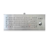 K-TEK-B420-OTB-KP-FN-DT-DWP Stainless Steel Industrial Keyboard with Optical Trackball, IP68 Waterproof Vandal Proof, Desktop Mount, 104 Keys with Numeric Pad & Function Row USB, Industrial, Mining