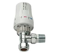 K-Therm TRV SA White Angled Thermostatic Radiator Valve - 15mm