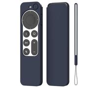 K TOMOTO Compatible with Apple TV 4K Siri Remote Case 2021, Ultra-Slim Protective Silicone Cover for Siri Remote Control 2nd Generation [Lanyard Included], Navy Blue