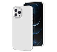 K TOMOTO for iPhone 12 Pro Max Case 6.7 Inch, Liquid Silicone Gel Rubber Full Body Shockproof Protective Cover with Soft Microfiber Lining, Thick 2.3mm Drop Protection Phone Case, White