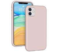 K TOMOTO Liquid Silicone Case Compatible with iPhone 11 (6.1"), Full Body Protection Gel Rubber Cover with Soft Microfiber Lining, Scratch Resistant Shockproof Protective Phone Case, Pink Sand