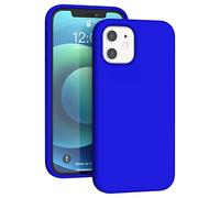 K TOMOTO Liquid Silicone Case Compatible with iPhone 12/12 Pro 6.1 Inch, Gel Rubber Full Body Protection Cover with Microfiber Lining, Shockproof Protective Phone Case, Klein Blue