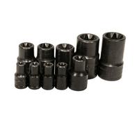 K Tool External 1/4 & 3/8 Dr Torx Socket Set E5- E20 10Pc