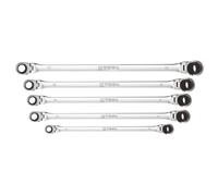 K Tool International KTIXDDBM10 Metric Double Box Univ Spline 90 Tooth Rev Rat Wrench Set - 5 Piece