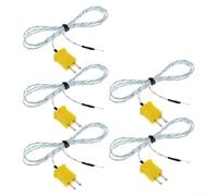 K-Type Sensing Probe - 5-Pack, 1m Length, -50°C to 400°C Range, High-Resistant Thermocouple Wire for K-Type