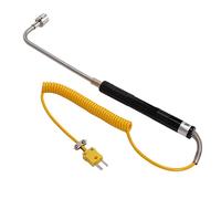 K Type Surface Thermocouple Temperature Probe Sensor, Heat Resistant Steel Handheld Temperature Sensor High Accuracy Rapid Response for Temperature Testing (Bending handle surface thermocouple)