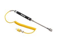 K Type Surface Thermocouple Temperature Probe Sensor, Heat Resistant Steel Handheld Temperature Sensor High Accuracy Rapid Response for Temperature Testing (Straight shank surface thermocouple)