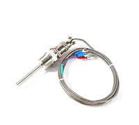 K-Type Temperature Sensor Probe,RTD PT100 Temporature Sensor Probe 1/2" NPT Thread Connector with 3 Wires 2M Cable -58~572°F (-50~300°C) 304 Stainless Steel