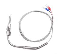 K Type Thermocouple Egt Temperature Sensor For Motor Exhaust Gas Probe With Stainless Steel For Braided Cable And Adjustable 1/8 Npt Thread Lock 100cm Length(2M)