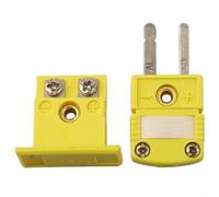 K Type Thermocouple Miniature Socket and Panel Mount Connector Set - Yellow Nylon Alloy Temperature Sensor Probe Adapter for TM902C TES1310 Meters Industrial Use
