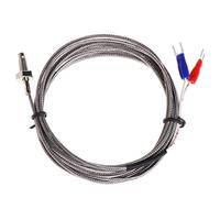K-Type Thermocouple Temperature Sensors Thread Probe with 2M Wire Metal Probe Fitting for Industrial Digital Thermometer Hygrometer Water Temperature Gauge Measurement Humidity Sensor