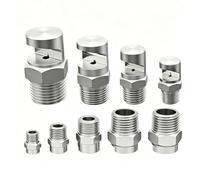 K-Type Wide-Angle Fan Nozzle Stainless Steel, Various Sizes 1/8", 1/4", 3/8", 1/2", 3/4", 1.26" External Thread, Precision Water Nozzle, Suitable for Agriculture, Cooling and 1/8" Orifice 3.0mm 2pcs
