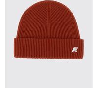 K-WAY Brice Ribbed Wool Beanie Hat with Turn-up Cuff and Rubber Logo - Size: ML - male