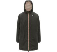 K-Way - Insulated and waterproof Long Jacket - Le Vrai 4.0 Eiffel East Orsetto Green Blackish for Women in Nylon - Size XS Green XS