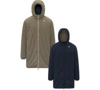 K-Way - Mid-length reversible and insulating jacket - Jacob St Warm Double Green Army Blue Depth for Men - Size XL - Khaki Khaki XL