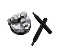 K01-50 50mm Lathe Chuck 3 Jaws Woodworking Hand Chuck with Mounting Thread Screw Rod Self-Centering Lathe Chuck Tool