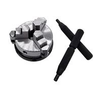 K01-50 50mm Lathe Mini Chuck 3 Jaws Woodworking Hand Chuck with Mounting Thread Screw Rod Self-Centering Lathe Tool