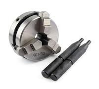 K01-50/K01-63/K01-80B/K01-100B High Precision Lathe Chucks, Self-Centering 3-jaw Chucks, with 2PCS M14/M16/M24 Locking Rods, for Woodworking Lathes and Electric Drills(50mm)