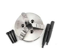 K01-50/K01-63/K01-80B/K01-100B High Precision Lathe Chucks, Self-Centering 3-jaw Chucks, with 2PCS M14/M16/M24 Locking Rods, for Woodworking Lathes and Electric Drills(100mm)